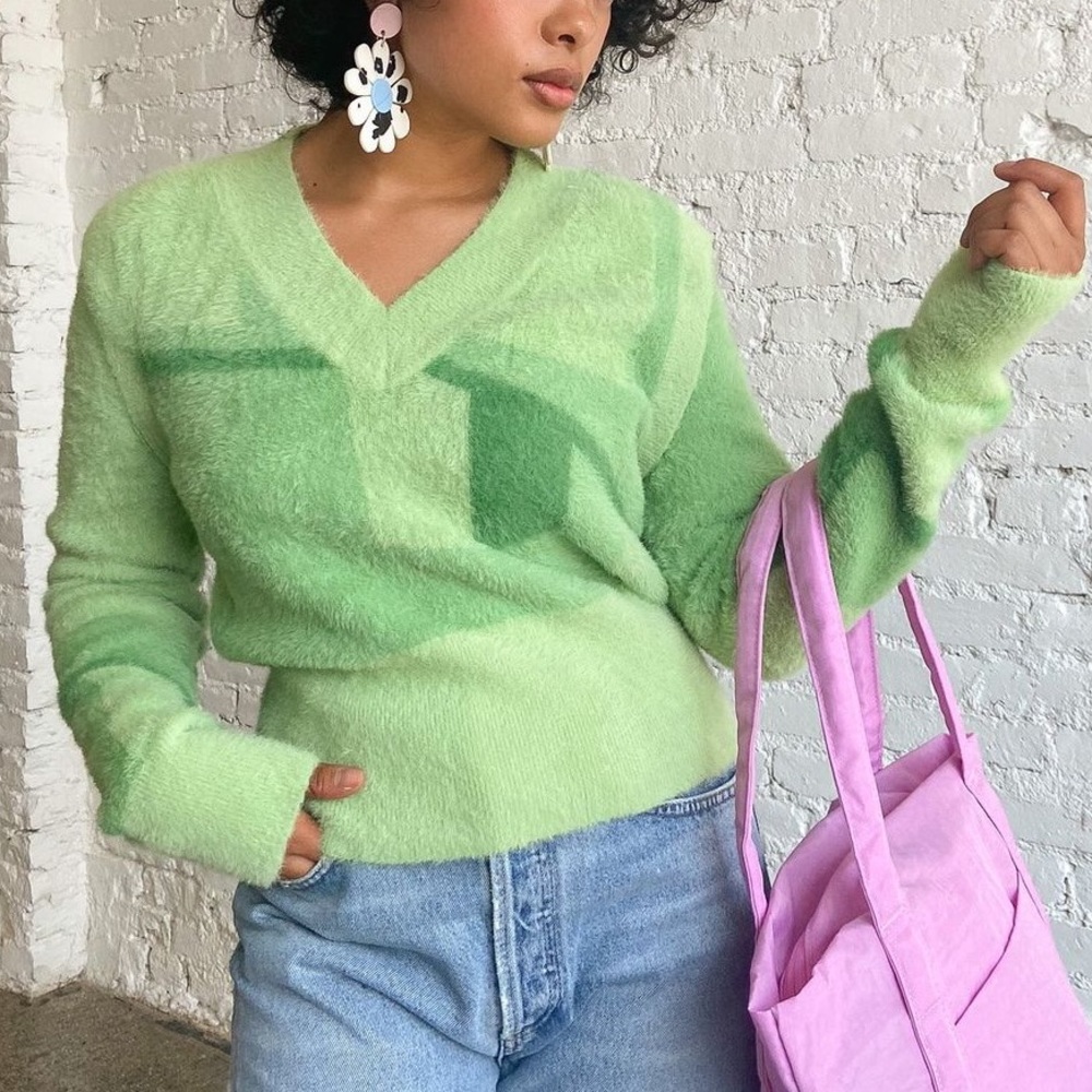 House Of Sunny Palm Green Suburban Knit Vest Sweater